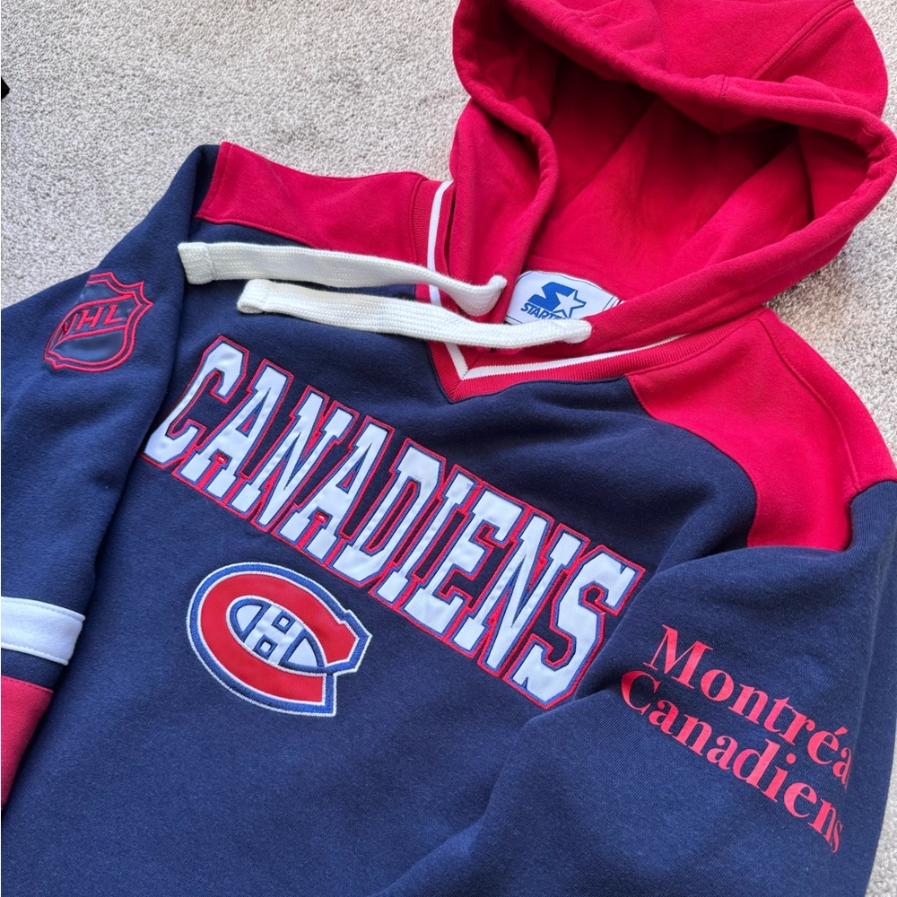 Montreal Canadiens Starter Fleece Lined Pullover Hoodie Size Medium NWOT